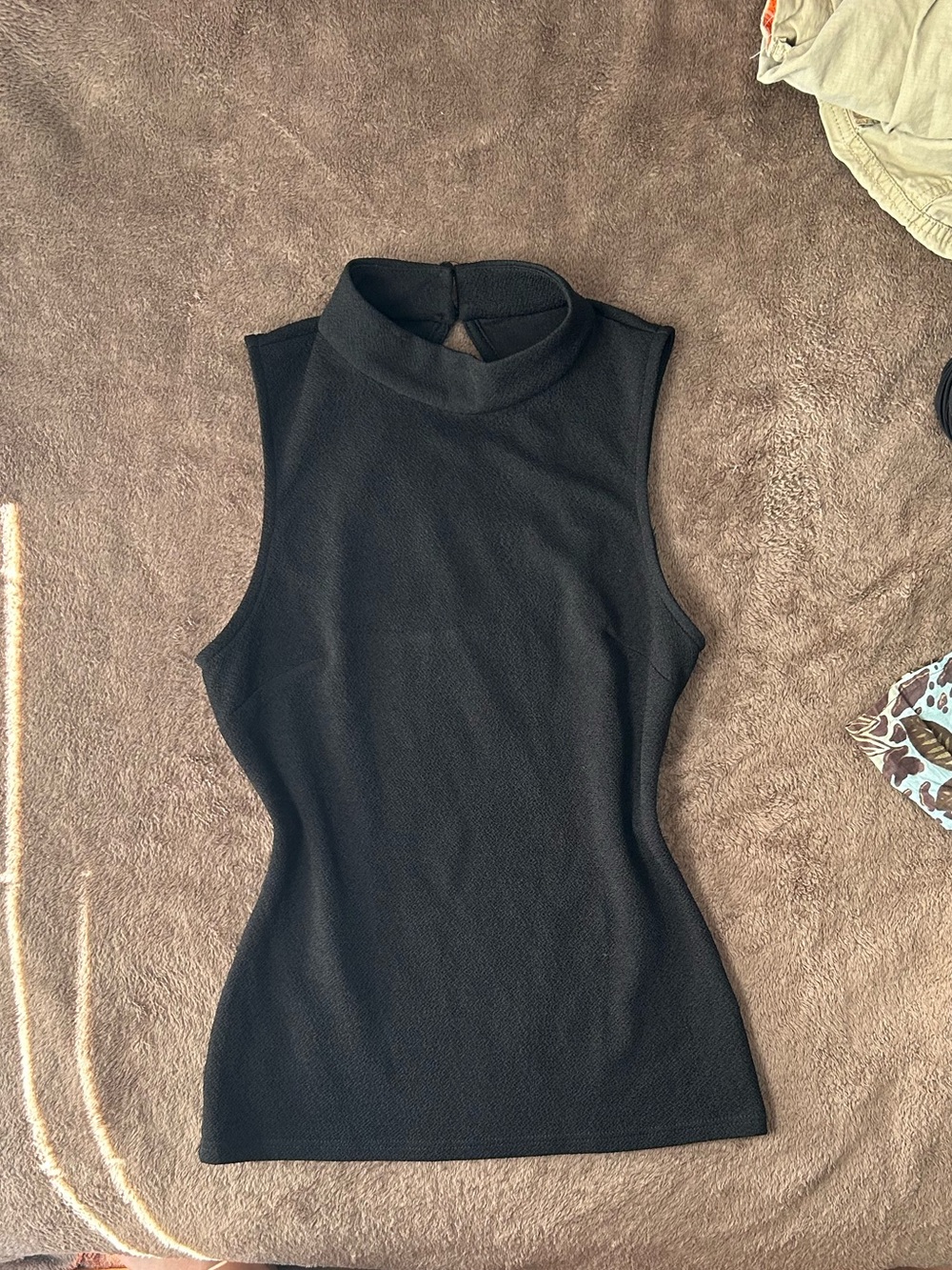 Y2K bebe Black Sleeveless Mock Neck Camisole